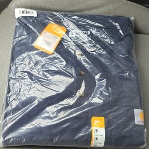 Carhartt Dark Blue Long Sleeve Shirt 2XLT